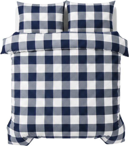 Ten Cate Tweepersoons Dekbedovertrek 200x200 - 100% Katoen - Milo Marine - 200x200/220 cm