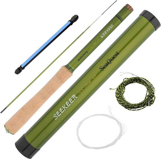 Tenkara Visspook 3,80m - Lichtgewicht en draagbaar - Inclusief lijnen en vliegen - Ideaal voor ontspannen vissen - ShopVlot