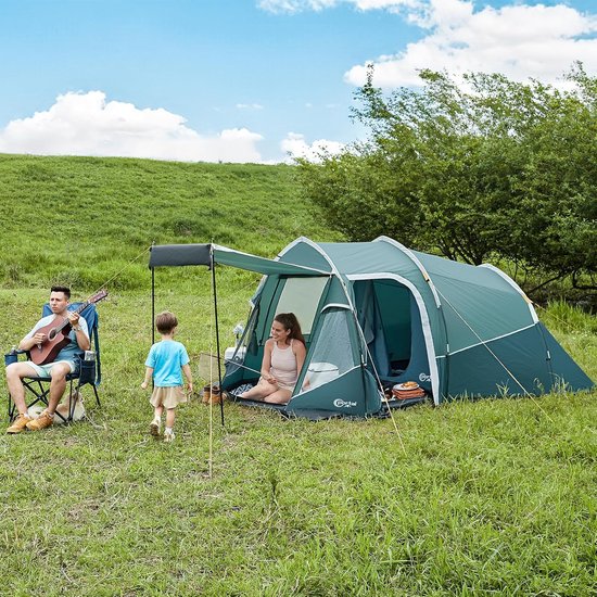 Tent 3 personen - campingtent - waterdicht - 3000mm met voortent raam - 3 man - tunneltent - familietent - festivaltent voor camping - reizen trekking - tuin