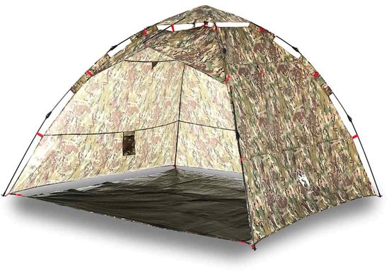 Tent 4-persoons snelontgrendeling camouflage van Quechua