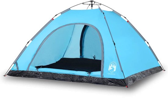 Tent 5-persoons snelontgrendeling blauw van Merkloos