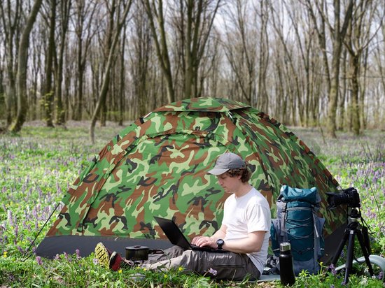 Tent - Camping - Camperen - Camouflage - 200x200x135 van De Waard
