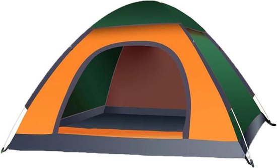 Tent - Camping - Kamperen - Strandtent - 2-3 Persoons - Eenvoudig Opzetbaar - Groot - ‎150 x 100 x 200 cm - Groen - Oranje van Merkloos