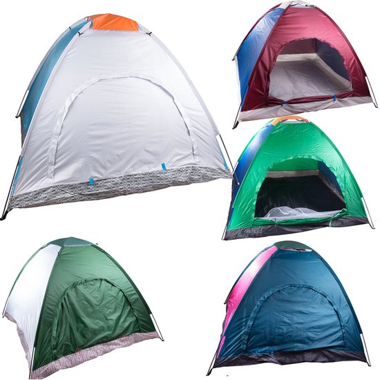 Tent-Camping tent-2-Persoons Camping Tent-Met Hoes en Muskietennet- Waterdicht- Beschermt tegen Regen en Wind-Tweelaags Ingang met Anti-Muskietennet -Gemaakt van Vochtbestendige Materialen.