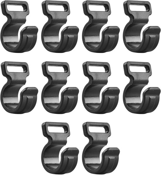 Tent Clips - Tent Haken - Tent Stabiliseren - Slijtvast Materiaal - 10 stuks - Zwart