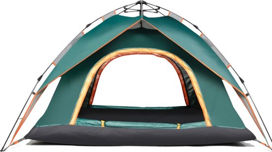 Tent –Familietent - Hoogwaardige Tent - Dubbele Deur Tent - Enkele Laag Volautomatische Outdoor Glamping Tent - Camping Tent - 2-3 Person Tent - Militair Groen van Merkloos