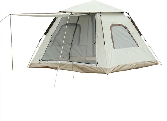 Tent –Familietent - Hoogwaardige Tent - Dubbele Deur Tent - Enkele Laag Volautomatische Outdoor Glamping Tent - Camping Tent – 2-3 Person Tent - Wolk Grijs van Flottweg
