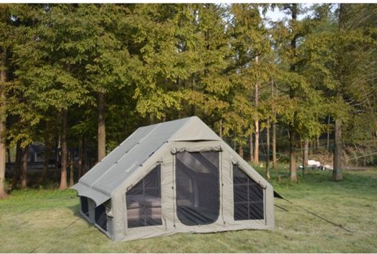 Tent, Grote Opblaastenten Huis, Legergroen van Outwell