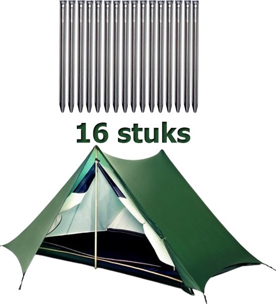 Tent haringen. Grondpennen. Kamperen 16 stuks. Haring voor vastzetten tent. van T