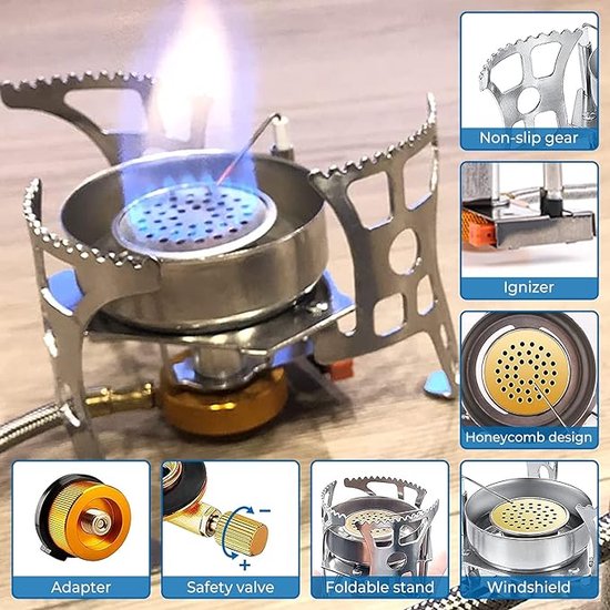tent kachel / Draagbare Lichtgewicht - camping gas stove Portable collapsible, 17.8L x 17.8W x 9H centimetres van T