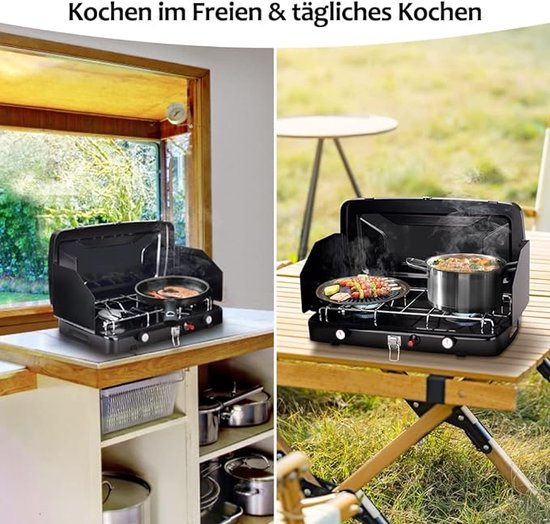 tent kachel / Draagbare Lichtgewicht - camping gas stove Portable collapsible, 25.5 x 25.5 x 4.5 cm van T