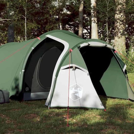 Tent – Kampeertent – Koepeltent – Tunneltent – Lichtgewicht Tent – 3 Personen – Ovaal Tunnelmodel – Ritssluiting – Gemengde Kleuren – Stalen Frame – PU Coating van Merkloos