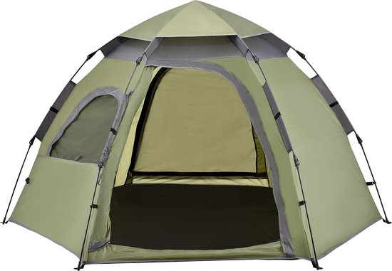 Tent Nybro automatisch 240x205x140 cm donkergroen van Rocktrail