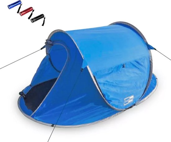 Tent - Pop up tent - Tent 1 persoons - Tenten - Festival Tent - Incl Zaklamp - 220 x 120 x 90cm van Merkloos