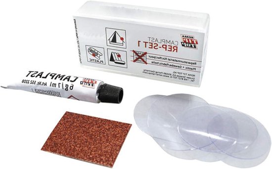 Tent Reparatie Kit - Reparatieset Tent - Kamperen en Hiken - Zeer Efficiënt - 4 x 22 x 8 cm van Merkloos