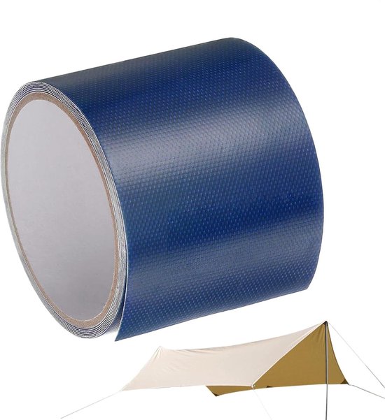Tent Reparatie Tape - Waterdicht Nylon - Buiten Reparatie - Hoge Sterkte Hechting - 500 cm Lengte - Blauw van Merkloos