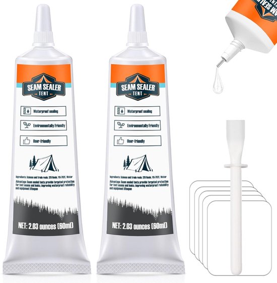Tent Reparatieset - Naaddichter Kit - Waterdicht Herstel - Kwast Applicator - 120 Milliliter - Transparant van Merkloos