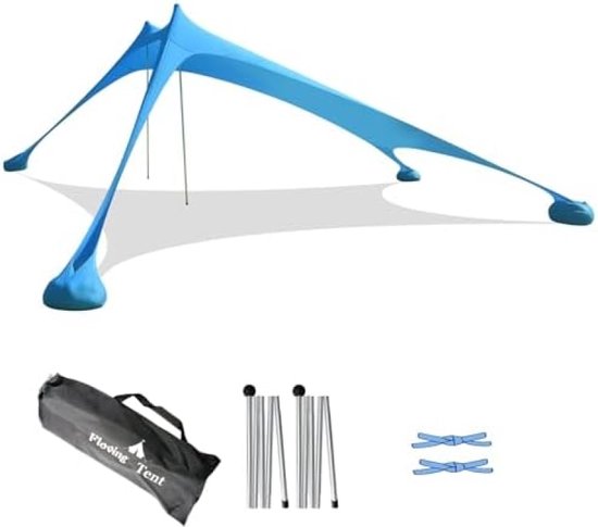 Tent - Strandschaduw tent - Zonnescherm - voor 4-5 personen - Blauw - Polyester - 210 x 200 x 160 cm van T
