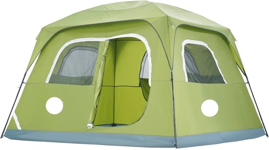 Tent - Strandtent - Kampeertent - 10 x 9 x 6.5 ft - voor 6 Personen - Waterdicht - Lichtgewicht - Backpacking Tent - Gemakkelijk Opzetten - met Deur en Raam - Groen van Active Era