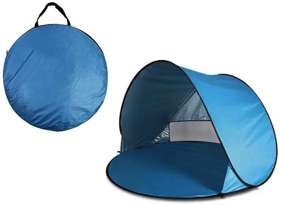 Tent-Strandtent-Met grote Windscherm met UV-Coating- Snelle Opstelling Zonder Gereedschap-Open Ontwerp met Ventilatieraam- Draagtas met Handvatten Inbegrepen-150x150x90cm.