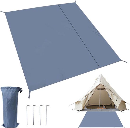 Tent Tapijt - Campingkleed Vloermat - Kamperen Picknicken - Waterdicht Sneldrogend - 240x240cm - Blauw