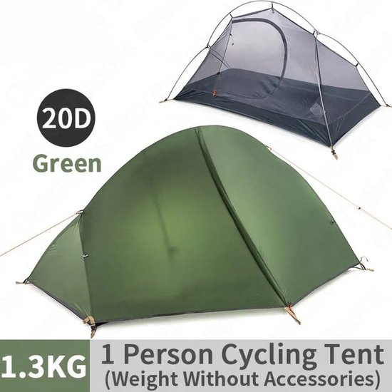 Tent - Tunneltent - 1 Persoon - Lichtgewicht - Fietstent - Fietsvakantie - Kamperen - Camping - Draagbaar - van Benson