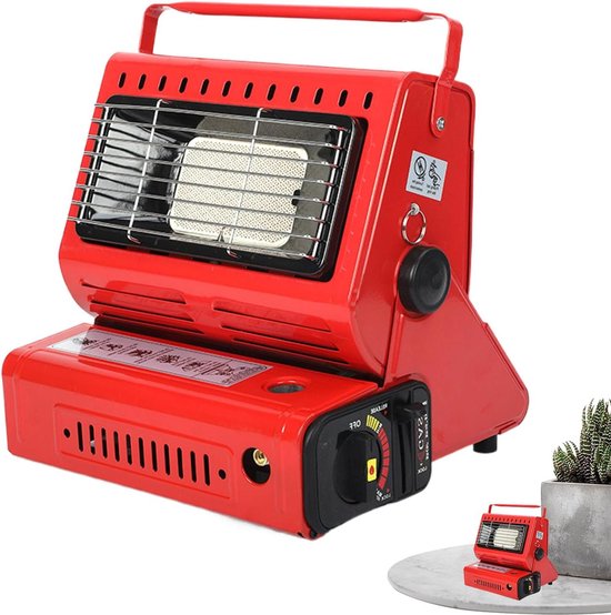 Tent Verwarming - Compacte Heater - Winter Kamperen - Energiebesparend Model - 25 x 24 x 20 cm - Rood