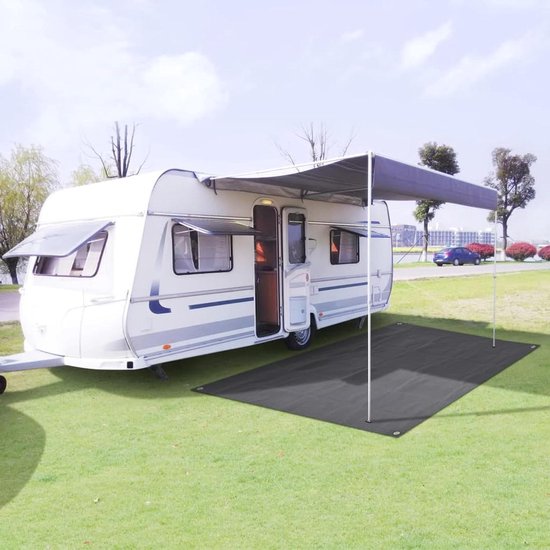 Tent Vloerkleed - Outdoor Tapijt - Comfortabel Kamperen - Ademend Materiaal - 250 x 400 cm - Antraciet