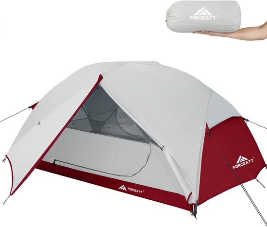 Tent voor 2-3 personen, lichtgewicht en waterdicht, ideaal voor kamperen, trekking en outdoor avonturen, met 2 deuren en geschikt voor 3-4 seizoenen.