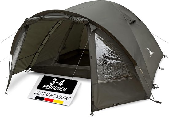 Tent voor 2-4 personen, waterdicht, ultralicht, kleine pakmaat, campingtent met voortent, familietent, outdoor tent voor camping, reizen, vissen, voor warme en koude dagen van Merkloos