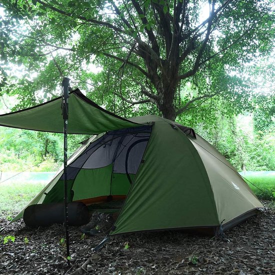 Tent voor 2 personen, waterdicht, 3-4 seizoenen, ultralichte tent met kleine pakmaat, direct neerzetten voor trekking, outdoor, festival. van Merkloos