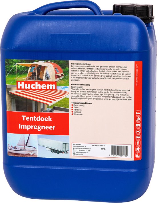 Tentdoek | Zonwering | Zeilen | Tuinkussen | Parasols | Textiel | Impregneermiddel | 10L. van T