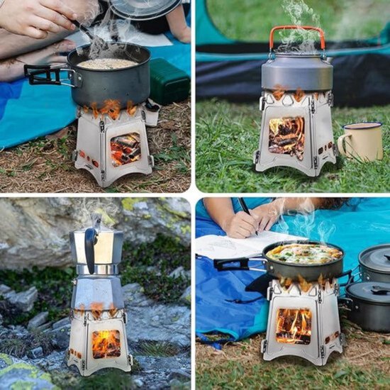 Tentkachel / Draagbaar Lichtgewicht - Campinggaskachel Draagbaar opvouwbaar, 12,5L x 12,5B x 16H centimeter van Merkloos