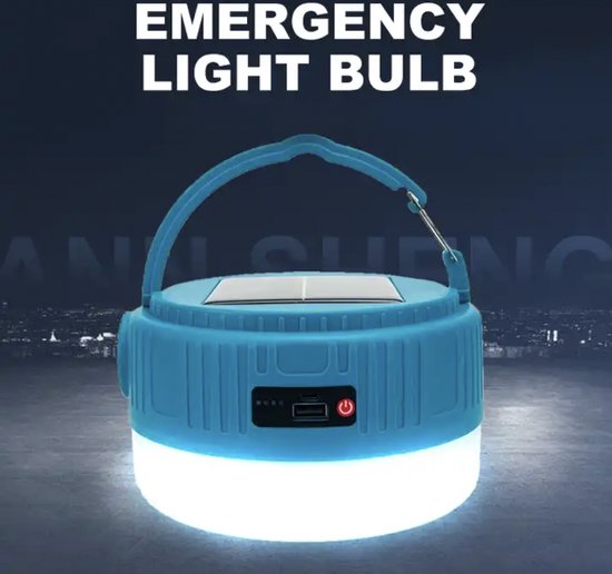 Tentlampen op Zonne-energie, mini-zonnelantaarn - 1600 mah 1W+53LED - oplaadbare lamp op zonne-energie met USB