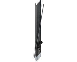 Tentstok Reparatiekit - Tentstok Set - Tent Repareren - Met Ferrule Uiteinden - 7 secties 4m - Zilver