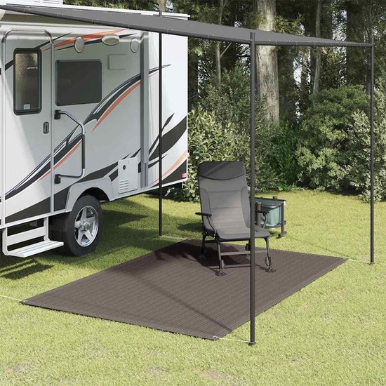 Tenttapijt | Outdoor buiten kleed 250x300 cm antraciet van Merkloos