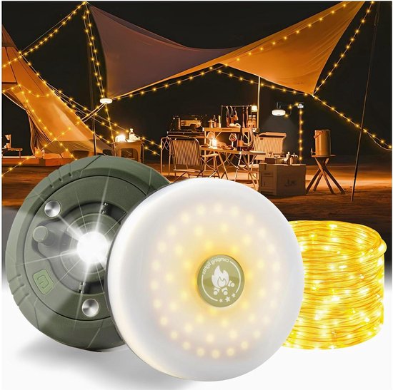 Tentverlichting 2000mAh Oplaadbare Draagbare Camping Lights- Led String Lights- Waterdichte Tuinverlichting- Verstelbare Verlichting- 20M Fairy Lights van T
