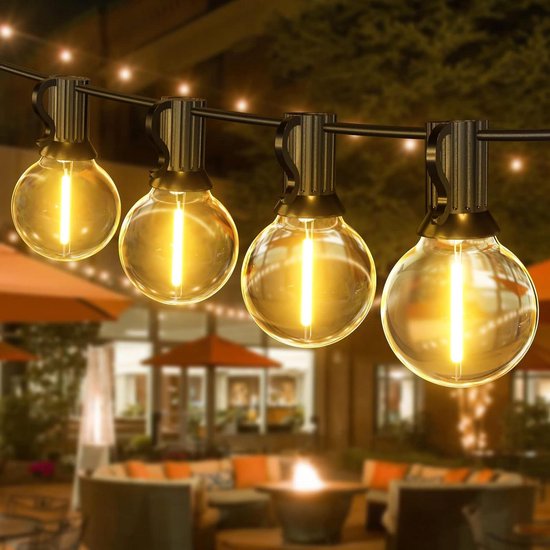Tentverlichting - Buiten LED 15M IP45 Waterproof - Lichtsnoer voor Buiten - Tuin Werf - Bruiloft - Kerst - Achtertuin - Terras - Feest - Patio van T