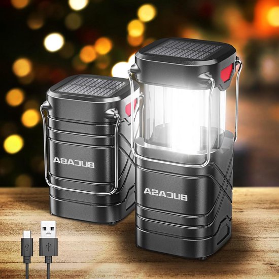 Tentverlichting Hangende solarlampen 2 stuks opvouwbare led-campinglamp zonne-energie 360 graden verlichting haken IP65 waterdicht lantaarns buiten camping van T