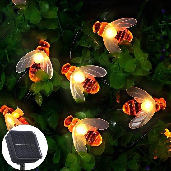 Tentverlichting Solar Garden Lights - Lichtketting op zonne-energie 20 leds voor buiten - IP65 waterdichte buitenverlichting - tuinverlichting voor thuis, terras, hek, feest, kerst van T