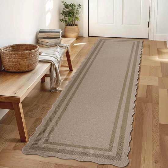 Teppich Läufer - Rutschfest - 80x200 cm Jute-Look van Merkloos