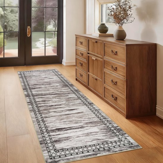 Teppich Läufer - Rutschfeste Unterseite - 80x200 cm Taupe van Merkloos