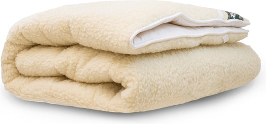 Terschellinger Wollen onderdeken |100% IWS Zuiver Scheer wollen topper |Puur Natuur topdek | 90x210 cm 1 persoons (Extra Lang) van Terschellinger