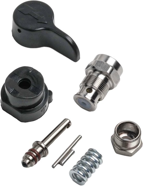 Terugslagventielset - Airless sproeier - Lakwerk reparatie - Stalen constructie - 7-delige kit - Zwart