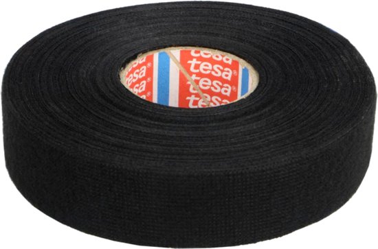 TESA Linnentape PET-wol - 25 mm breed - 300 um dik - Tot 105 graden - 25 meter - zwart