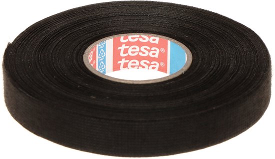 Tesa - PET-Fleece Tape - 25m x 15mm - Geluidsdemping - Zwart - Weerstand tegen Schuren