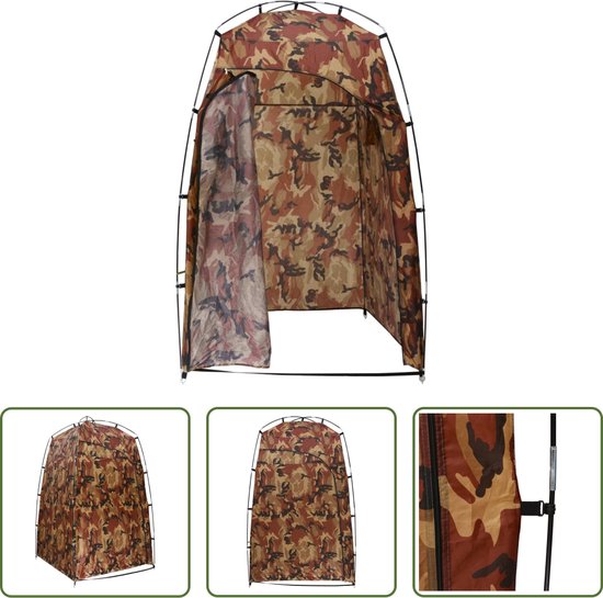 The Living Store Douchetent Glasvezel - 130 x 130 x 210 cm - Camouflage - PA van T