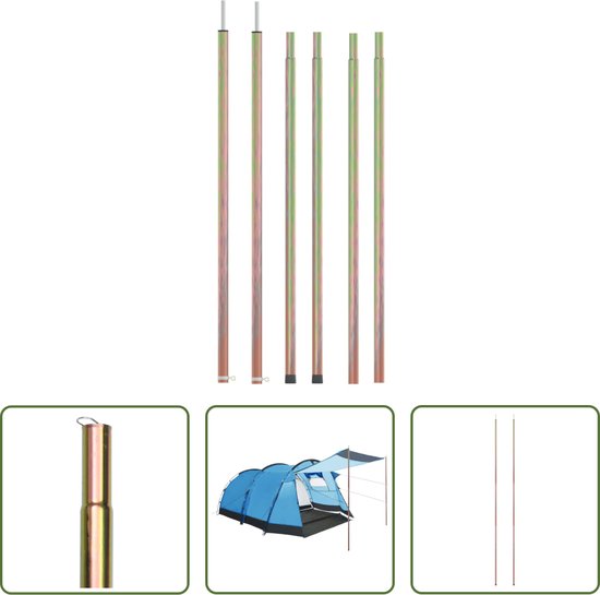 The Living Store Telescopische Tentpaal - Staal - Verstelbaar 170-255 cm van The Living Store