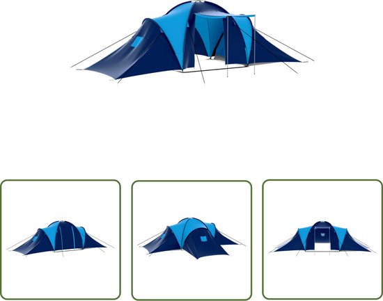 The Living Store Tent - Grote tent - 590x400x185 cm - 9-persoons - ademend - donkerblauw van The Living Store