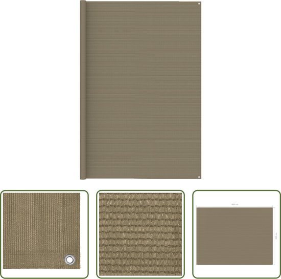 The Living Store Tenttapijt - Hoge Dichtheid Polyetheen - 300 x 400 cm - Taupe van Merkloos